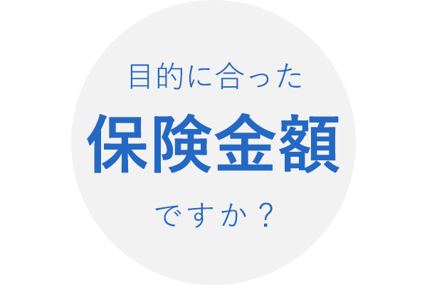 目的に合った保険金額ですか？